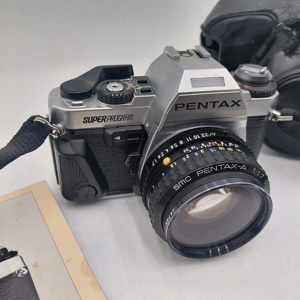 Vtg Pentax Super Program 35mm SLR Film Camera 50mm 1.7 Lens SMC PENTAX-A Lot